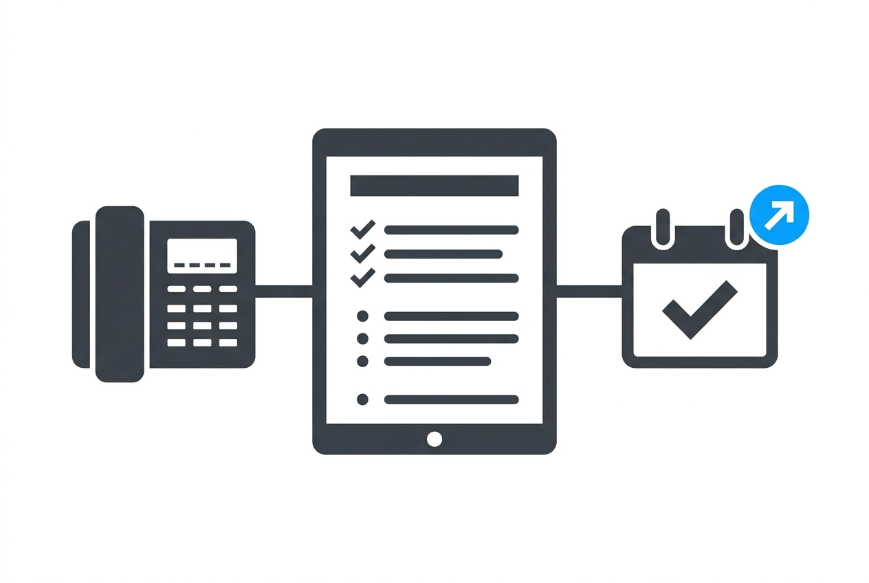 Professional header image for educational tutorial: What an AI Receptionist Actually Does on a Home Service C...
